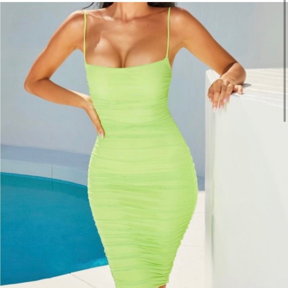 Oh Polly neon green dress size 4
